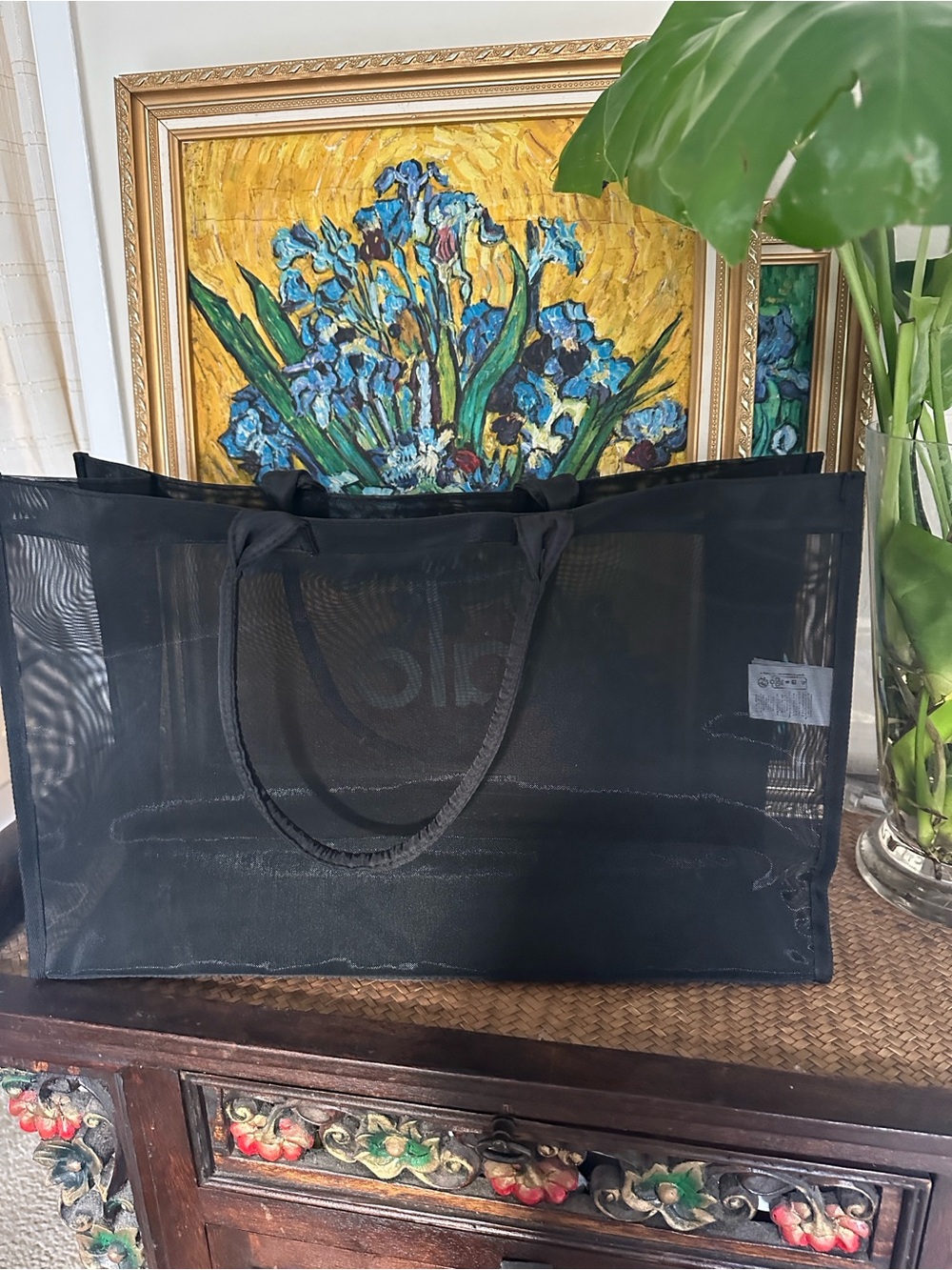 Alo yoga Black transparent Mesh Tote Bag - Picture 5 of 6